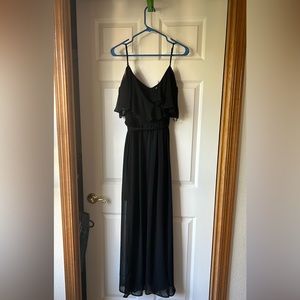Bisou Bisou Black Cold Shoulder Maxi Dress